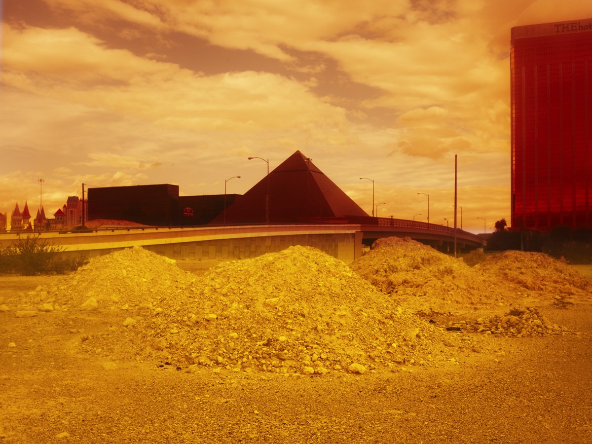 yellow photo of a casino high contrast color photograph