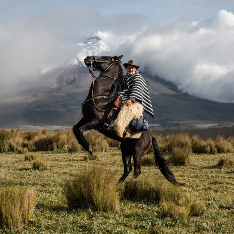 color photograph of a cowboy riding his horse