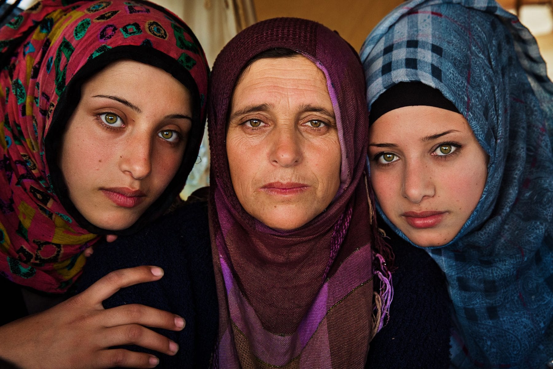 three syrian women portrait photography in color by mihaela noroc, the atlas of beauty series