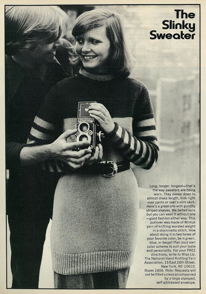 Teen Guy & Girl Holding Old Rolleiflex Camera, 1973 © Co-ed magazine