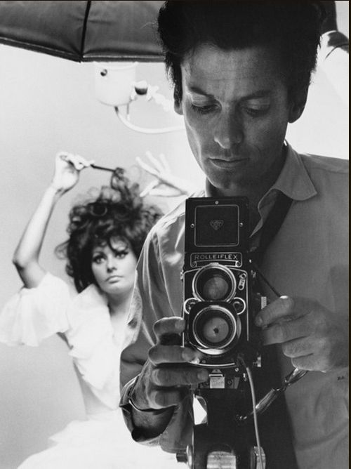 Richard Avedon Self-portrait with Sophia Loren Rolleiflex