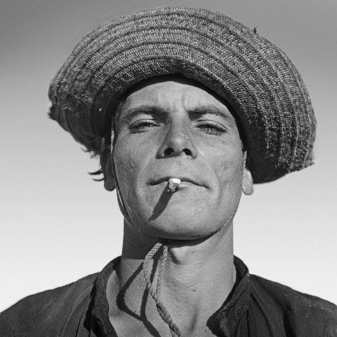 Black and white portrait photograph of a Brazilian man by Marcel Gautherot