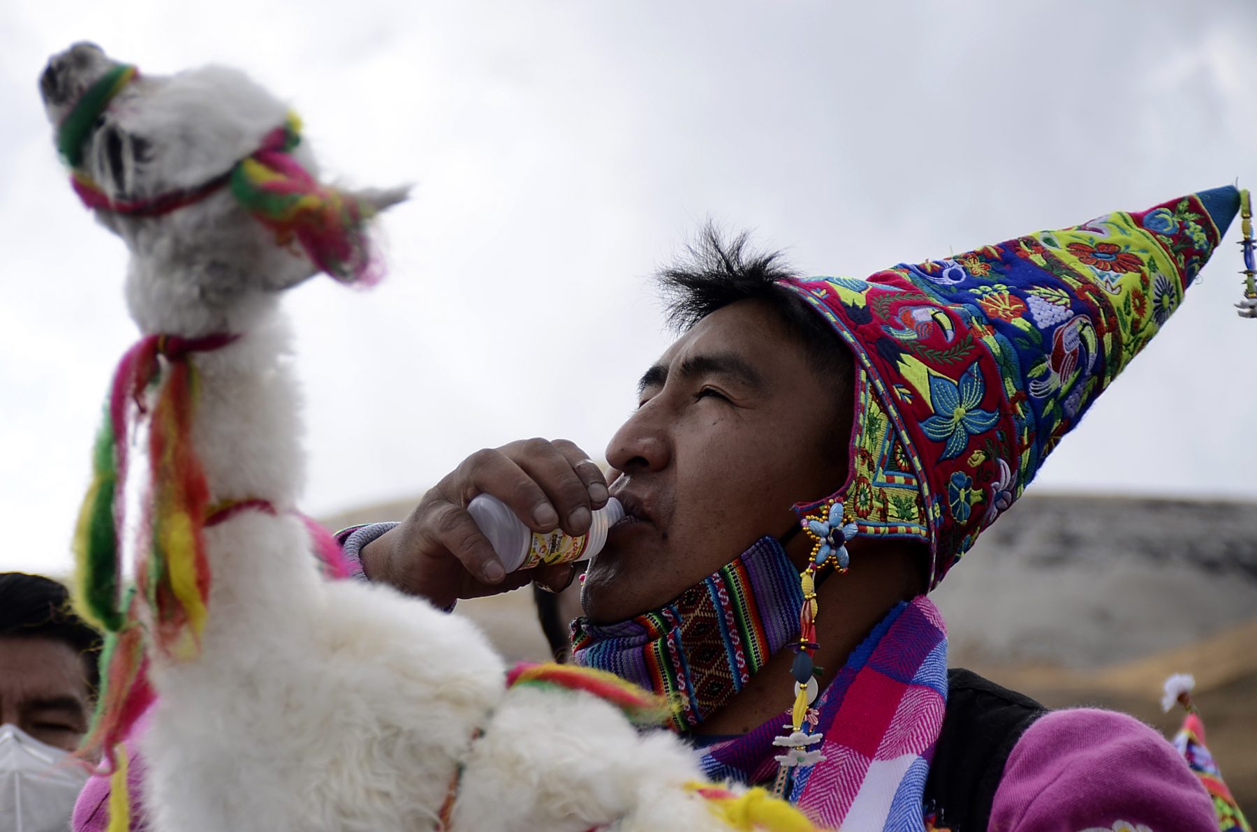 Color photo by Claudia Morales Laruta of indigenous Bolivian man.