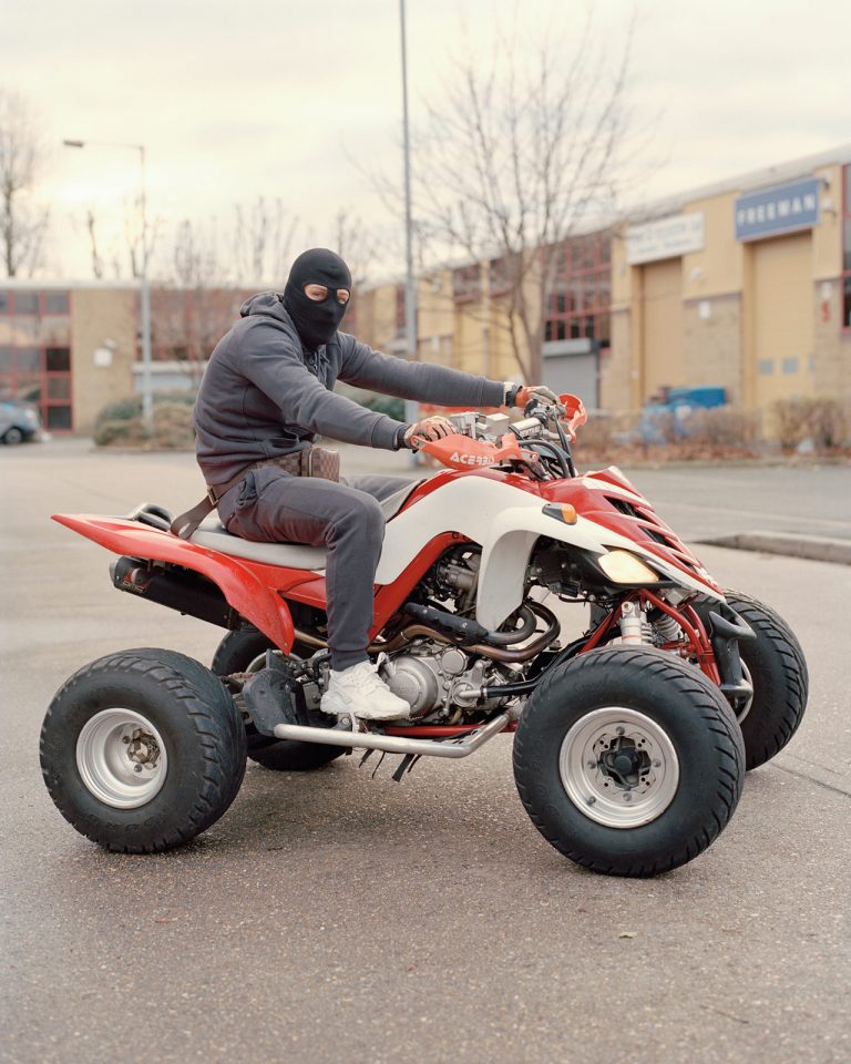 Color, film photography portrait by Cian Oba-Smith teen, youth, motorbike, London