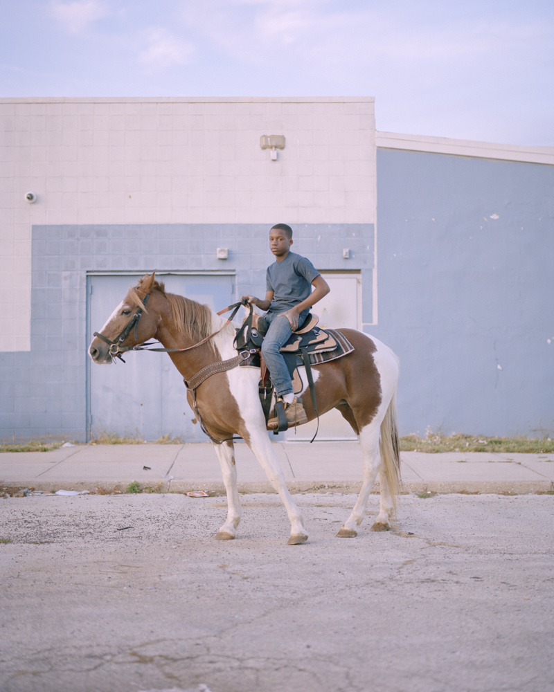 Color, film photography by Cian Oba-Smith, city horseman, boy, portrait, Philadelphia