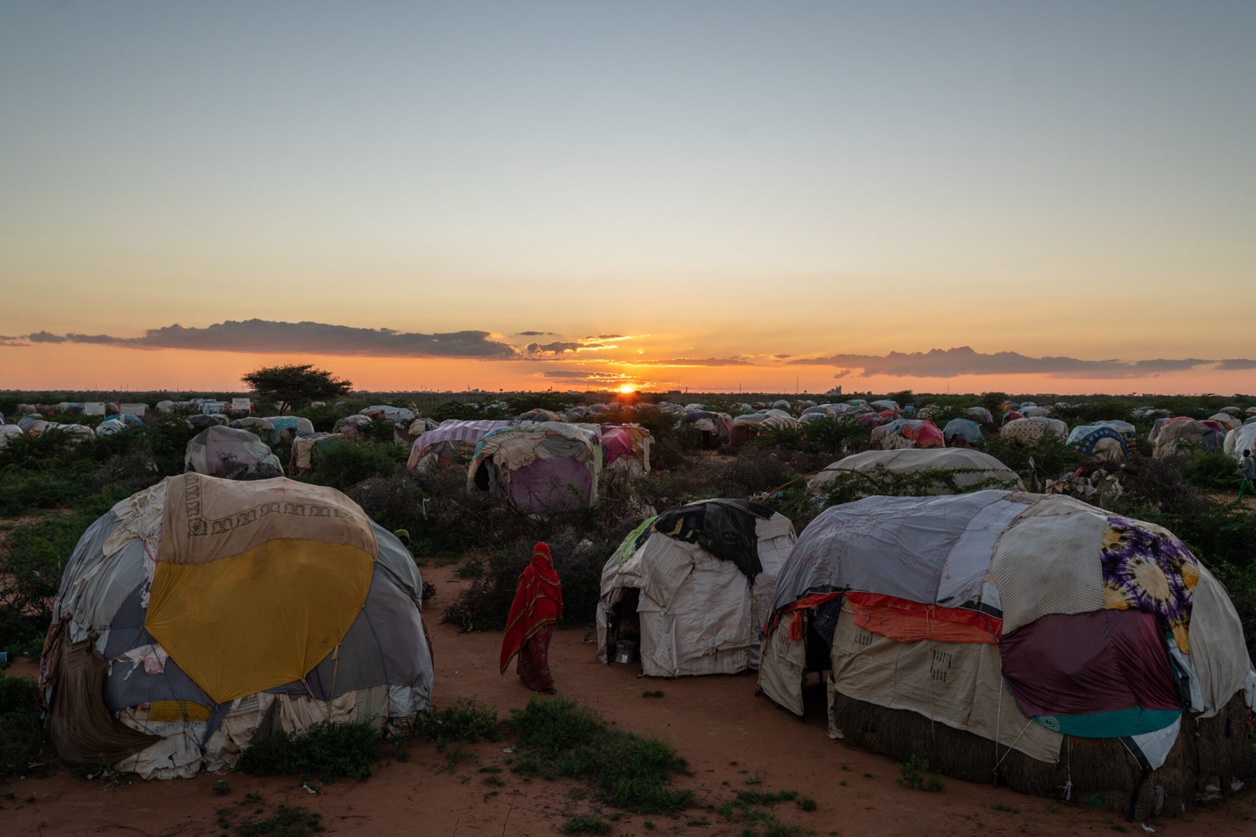 Color photograph by Nichole Sobecki, refugee, migrant, camp Somalia, Somaliland, tents