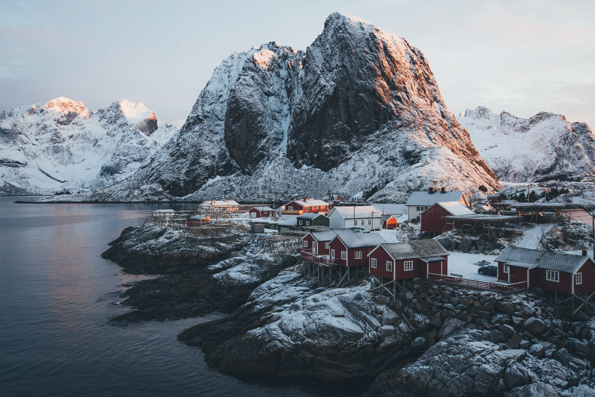 Landscape photo by Hannes Becker, coastal village Lofoten Norway