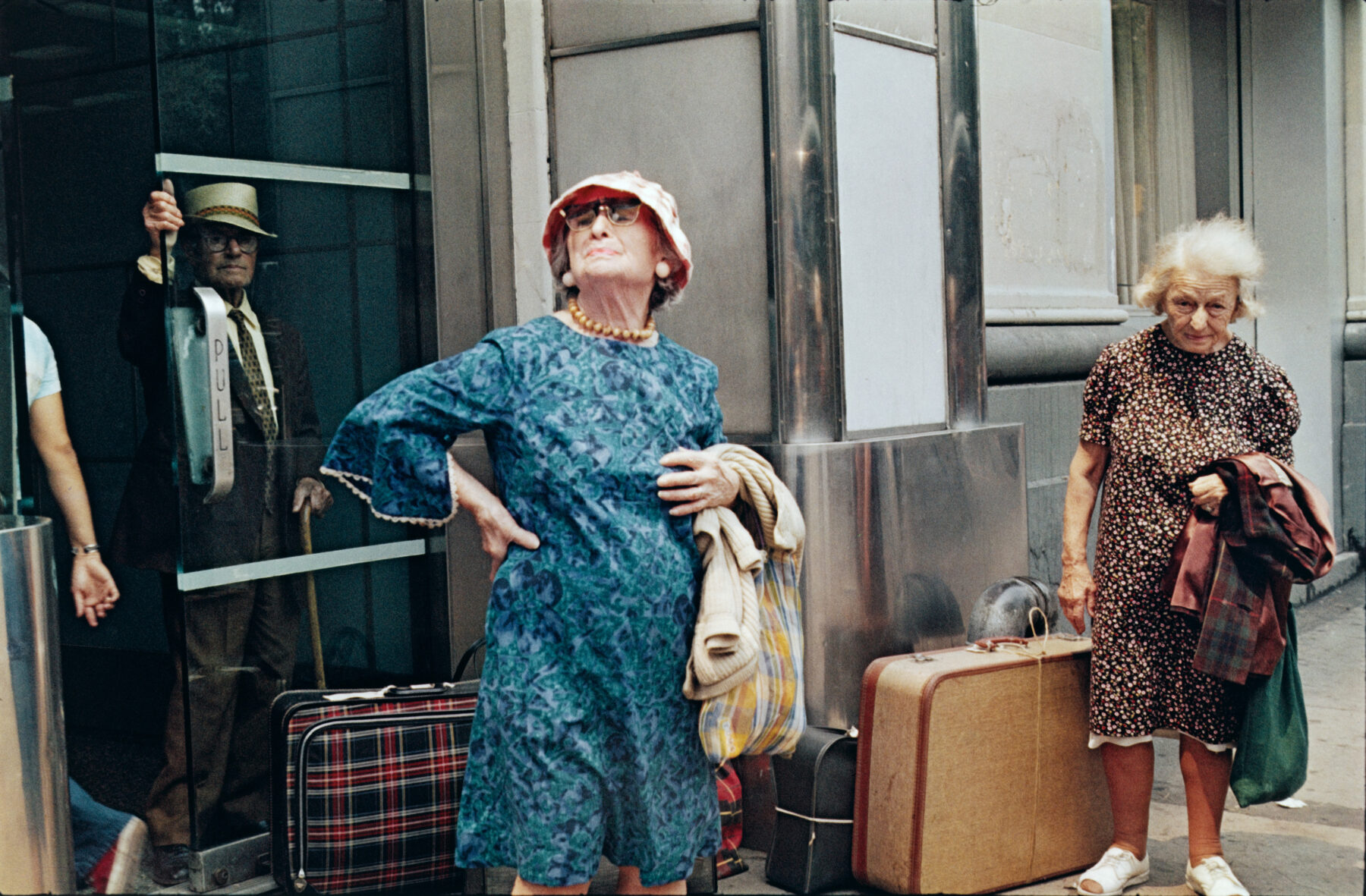 Color street photography by Helen Levitt, elderly women NYC.