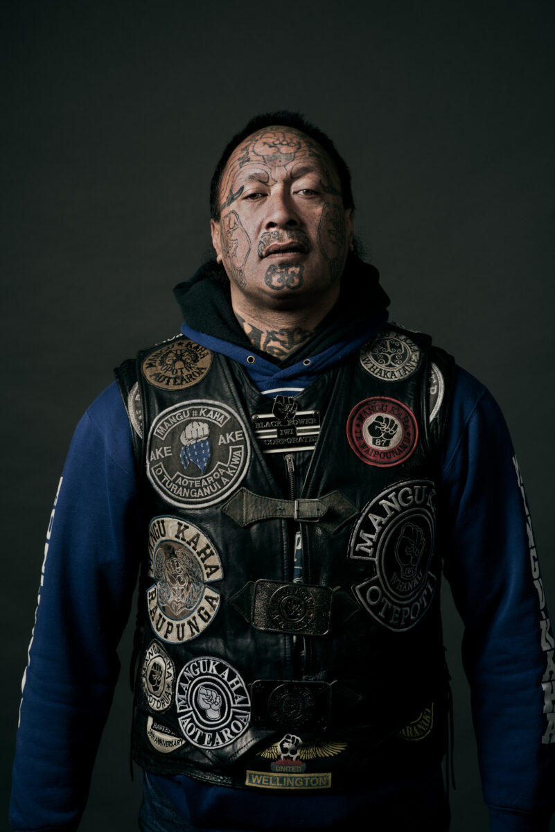 color portrait photograph of a gang memeber in New Zealand