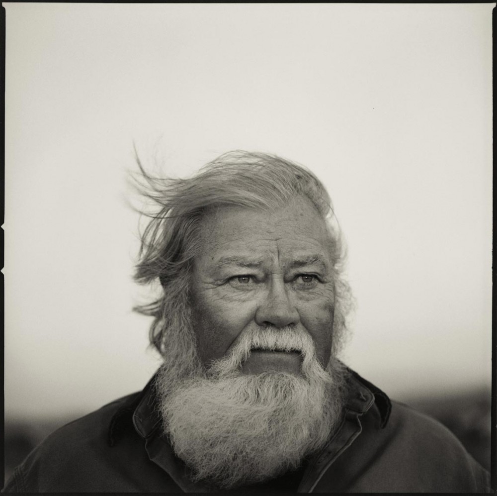 black and white film portrait of Larry Winters by Dan Winters