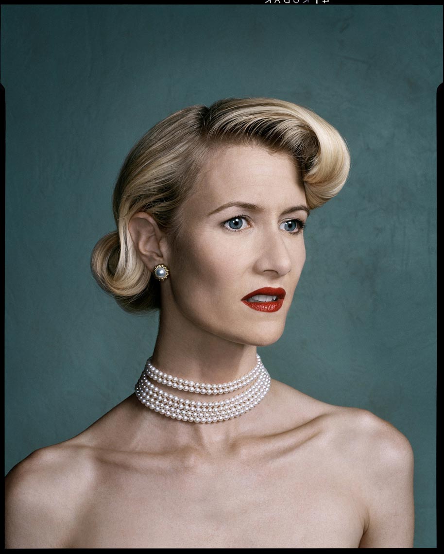 Color portrait of Laura Dern by Dan Winters