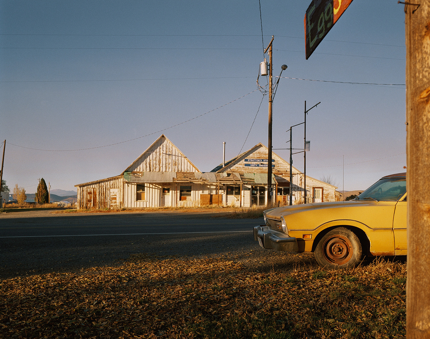 Color photography by Arnaud Montagard. rundown gas station. from The Road Not Taken