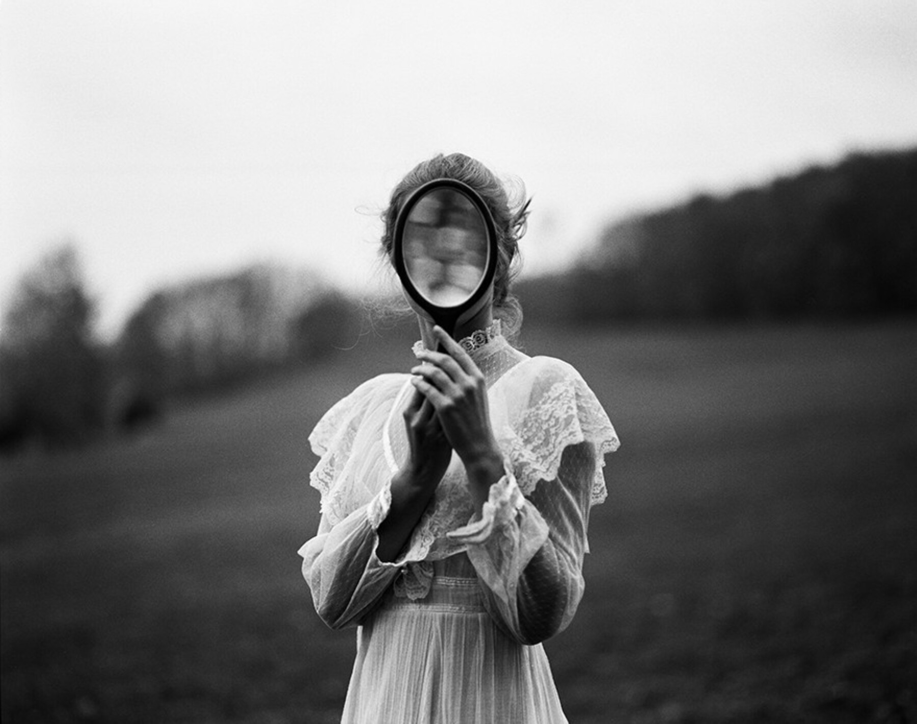 Surreal Black and white film portrait of a woman by Anna Försterling