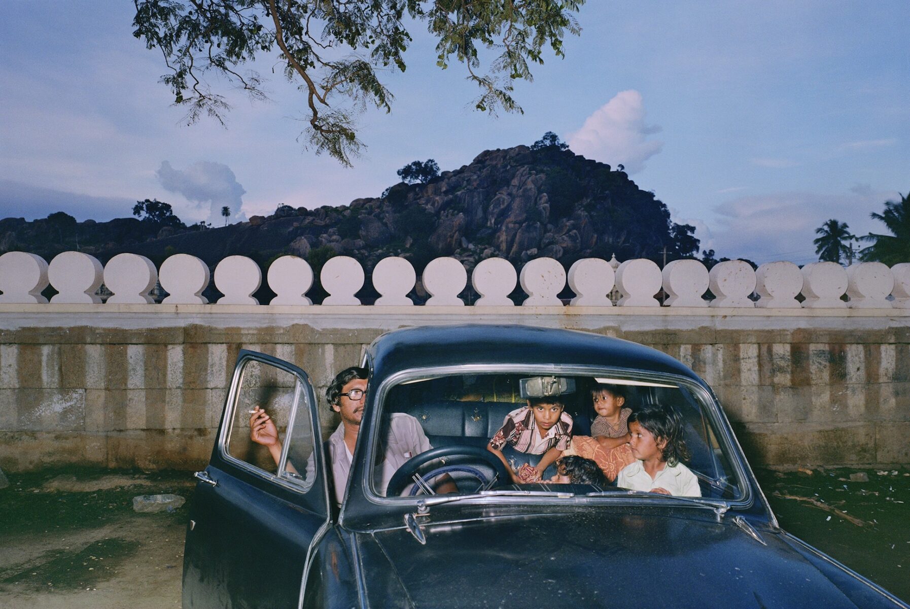 Mitch Epstein, color photo of family in car, photography, India