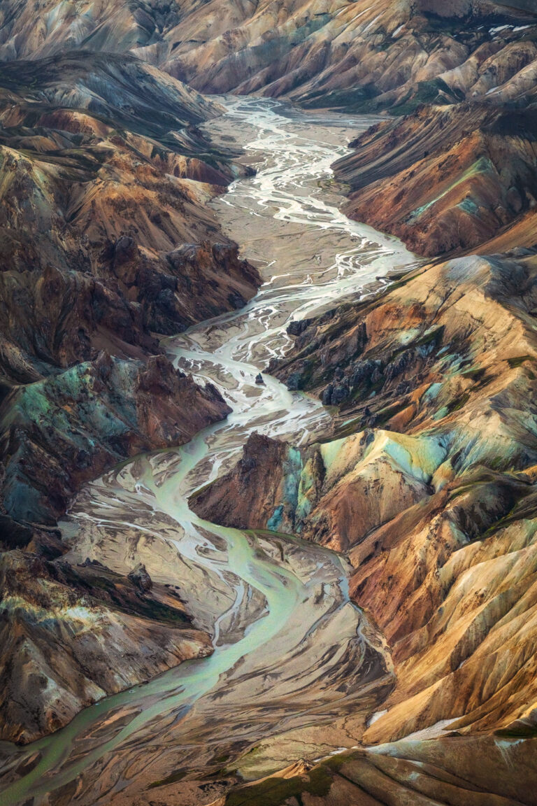 Landscape photography by Kai Hornung, valley, gorge, rivers, aerial, Iceland,