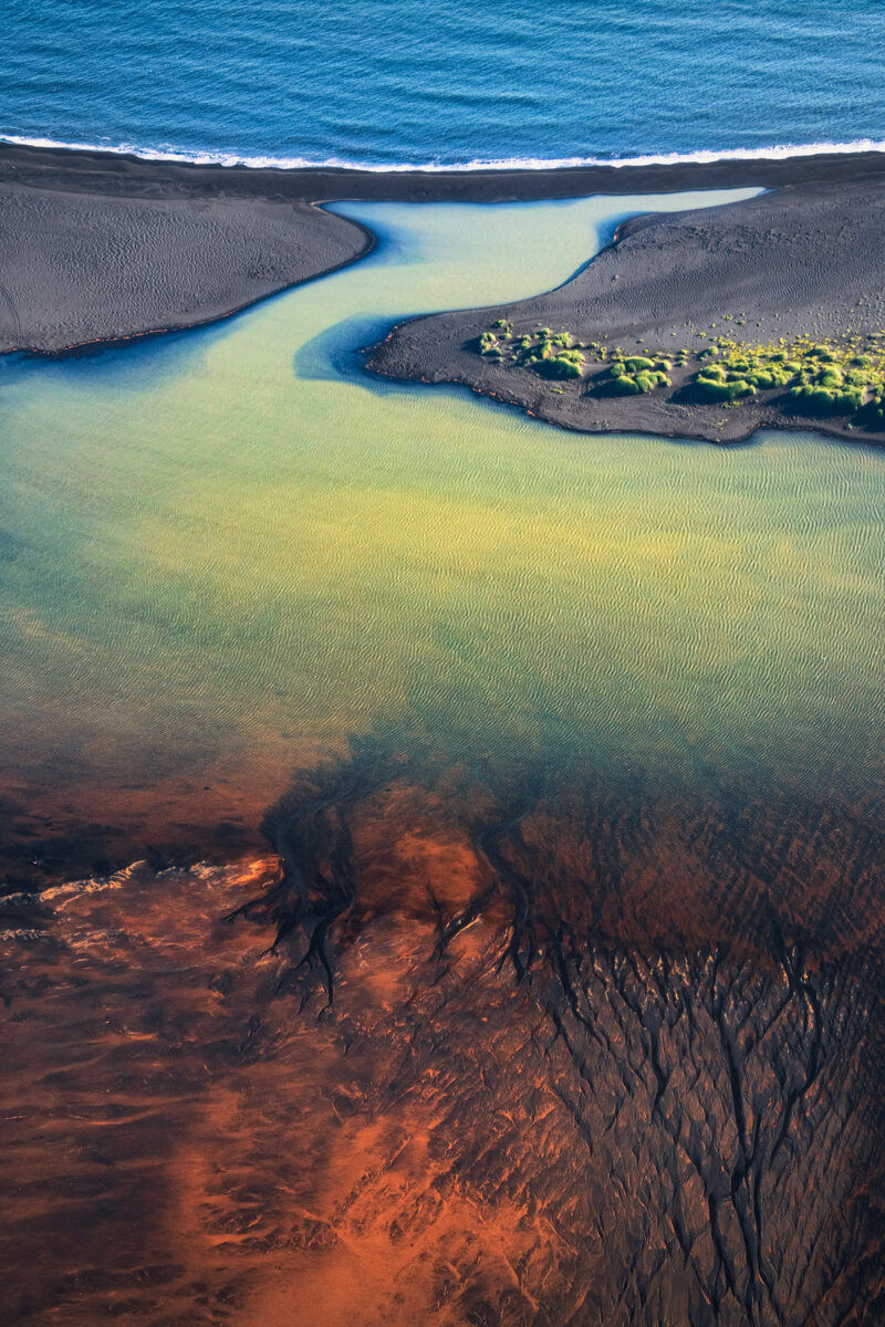 Landscape photography by Kai Hornung, Aerial, Ocean, colors, Iceland