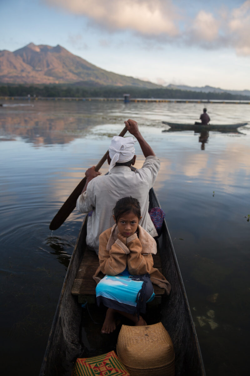 Color photography by Michael Dean Morgan, girl, boat, Bali