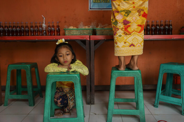 Color photography by Michael Dean Morgan, girl, shop, Bali