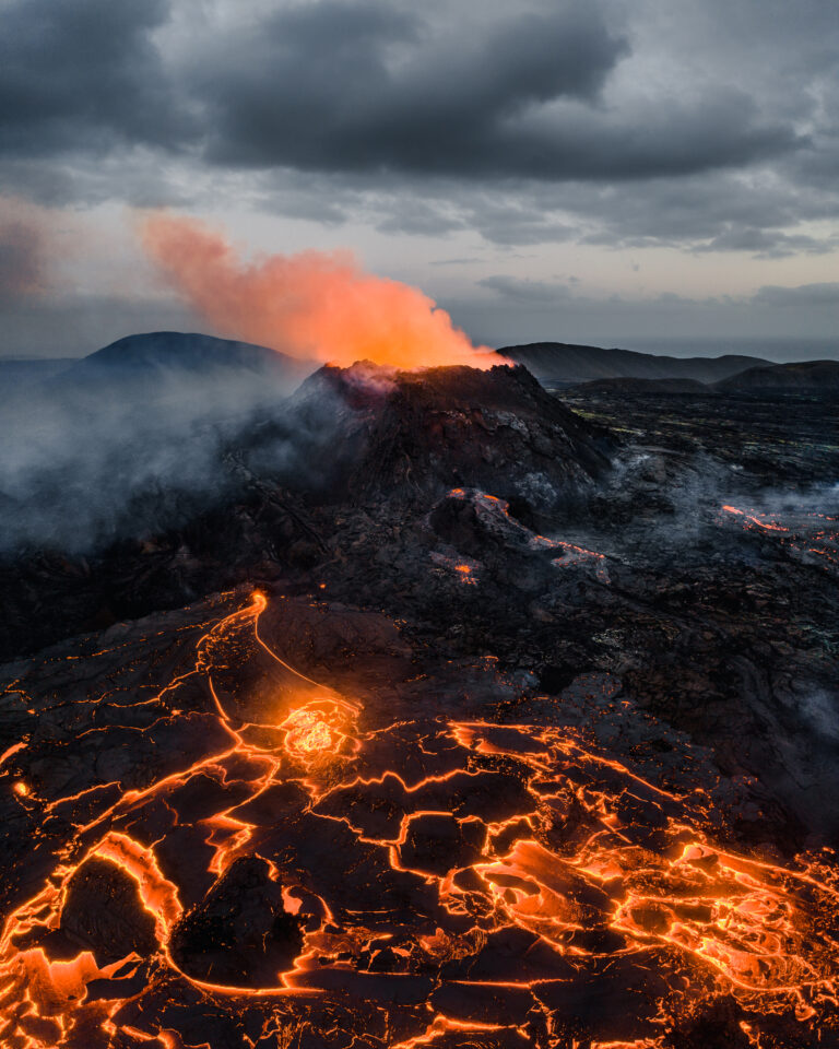 landscape color aerial photo of a erupted volcano in Island by Paul Lichte