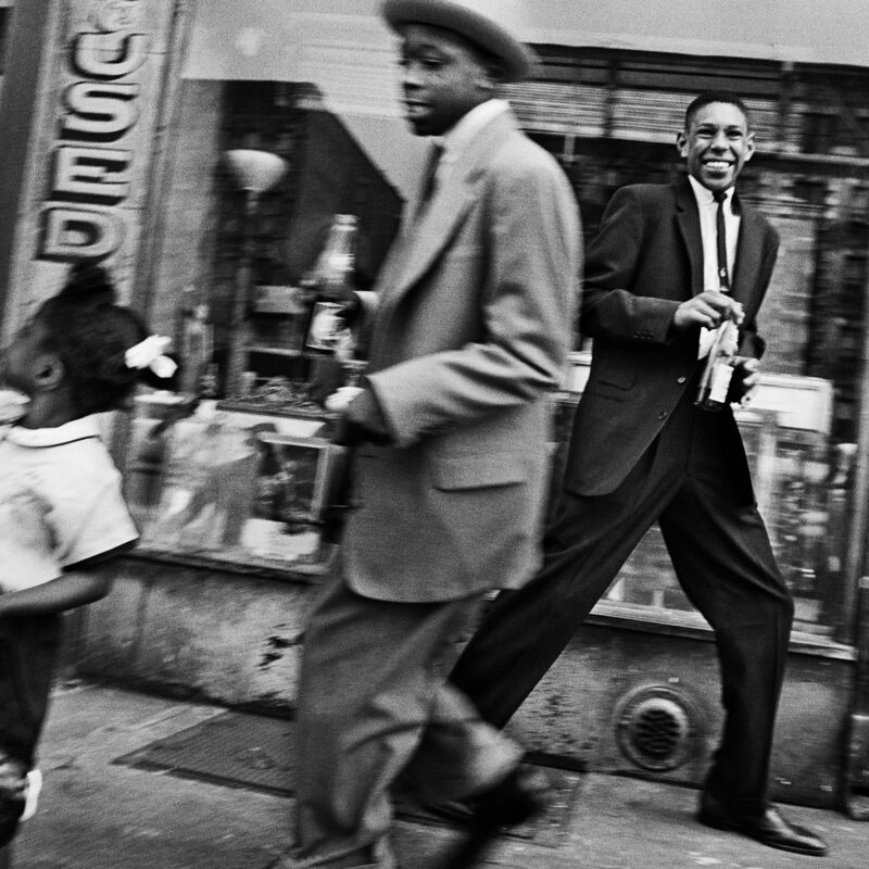 Black & white street photography by William Klein, Harlem, New York, 1955