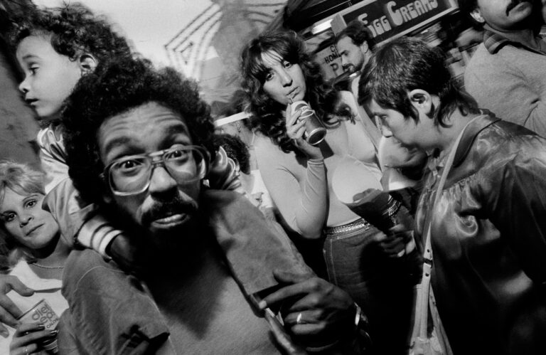 B&W street photography by Bruce Gilden, NYC, 1984