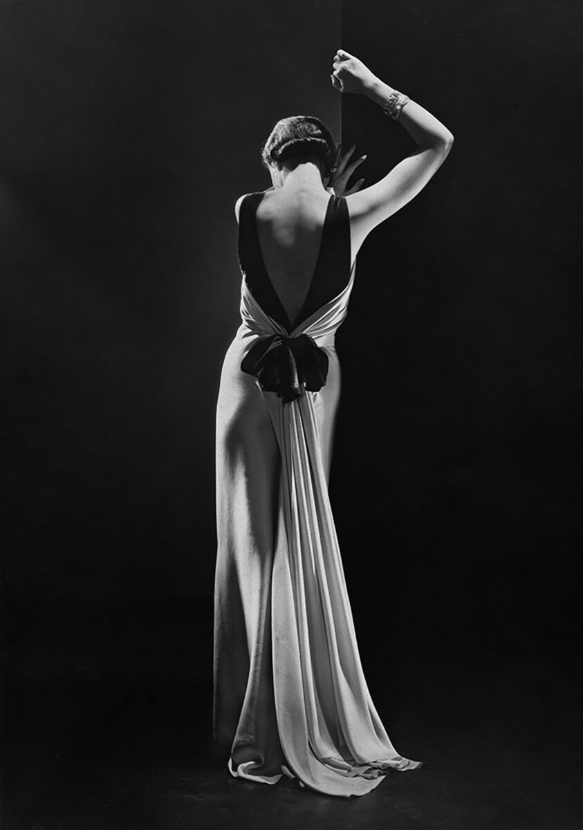 Fashion, portrait photography by George Hoyningen-Huene, woman in evening dress. Allure: Platinum Prints by George Hoyningen-Huene,