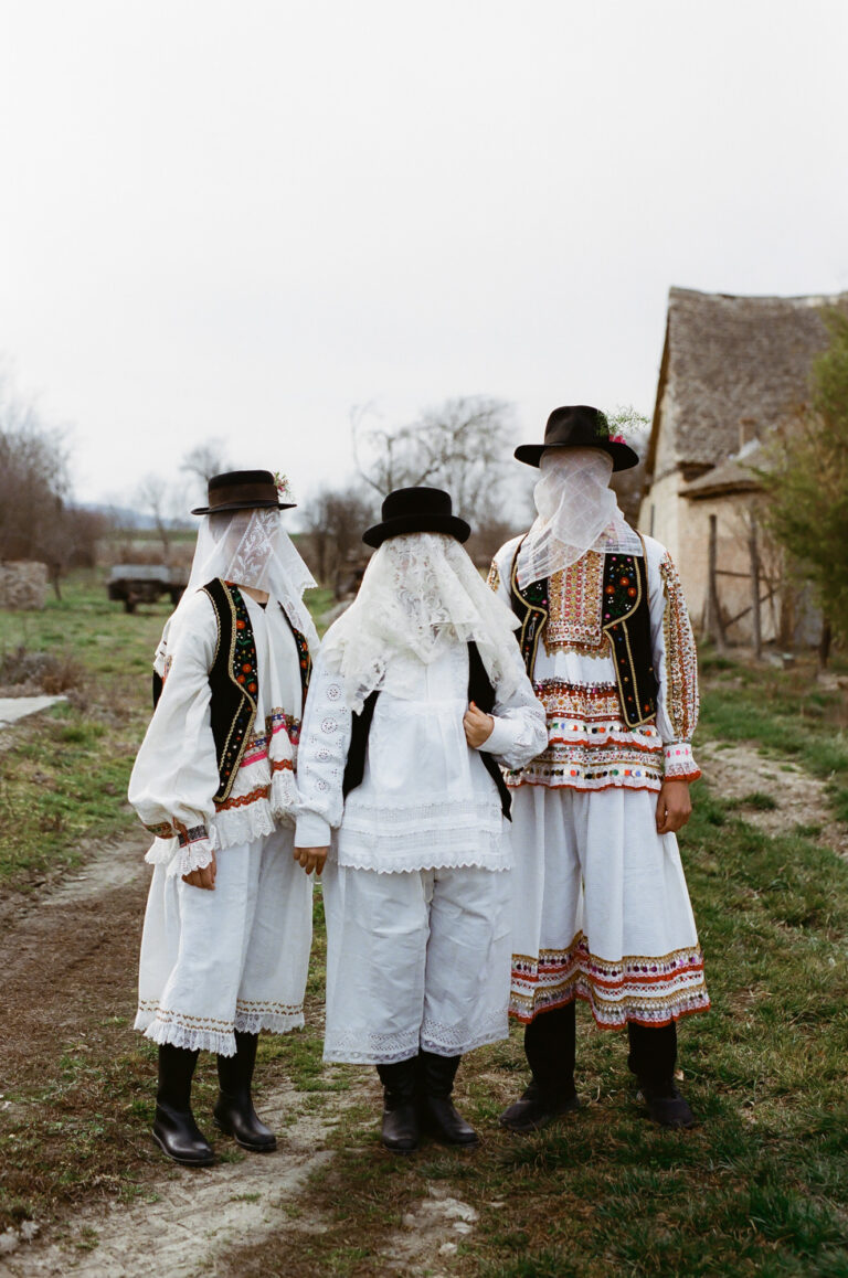 Documentary photography by Tomislav Marcijuš, portrait of men in traditional outfits, Croatian, Baranja Dreaming