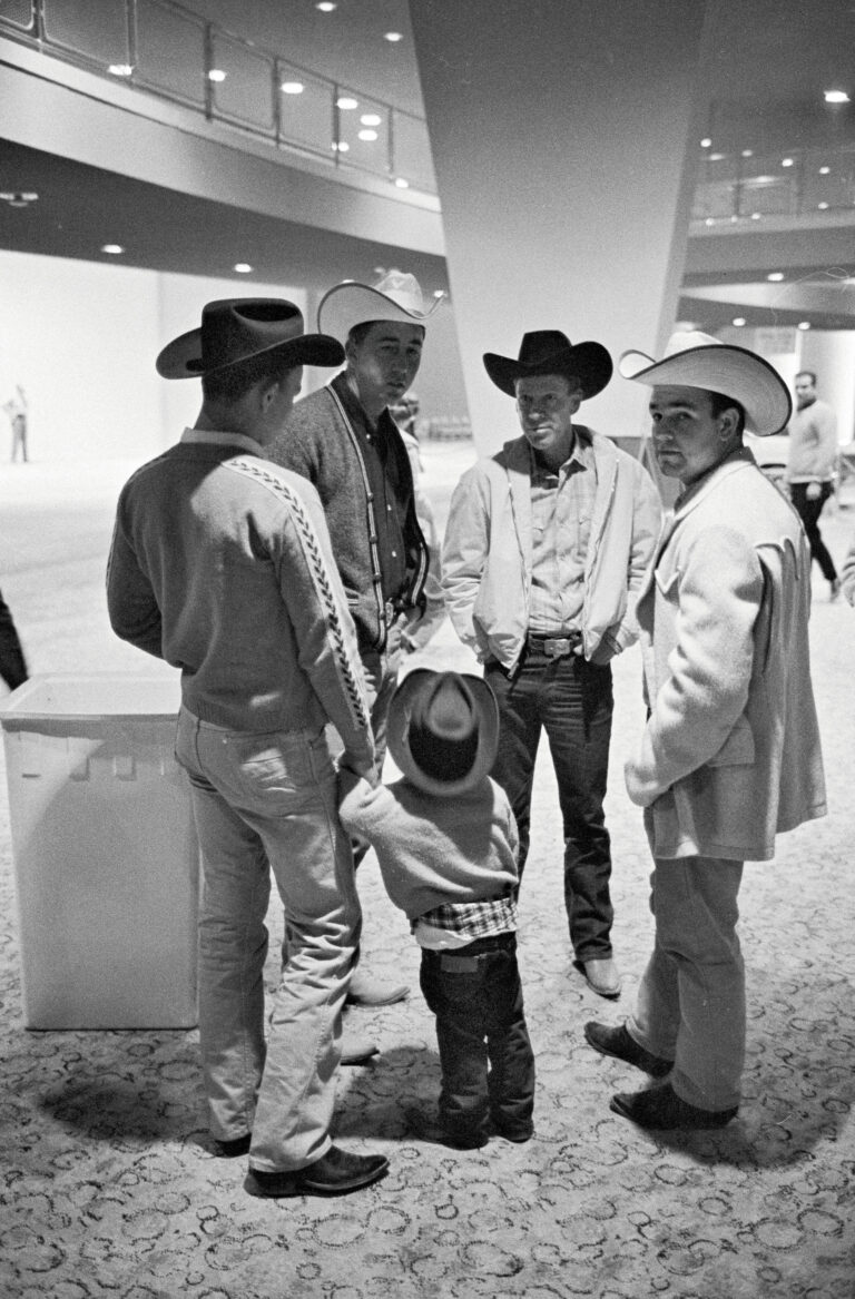 Black and white photography by Thomas Hoepker, Men with Cowboy hats, USA, 1963