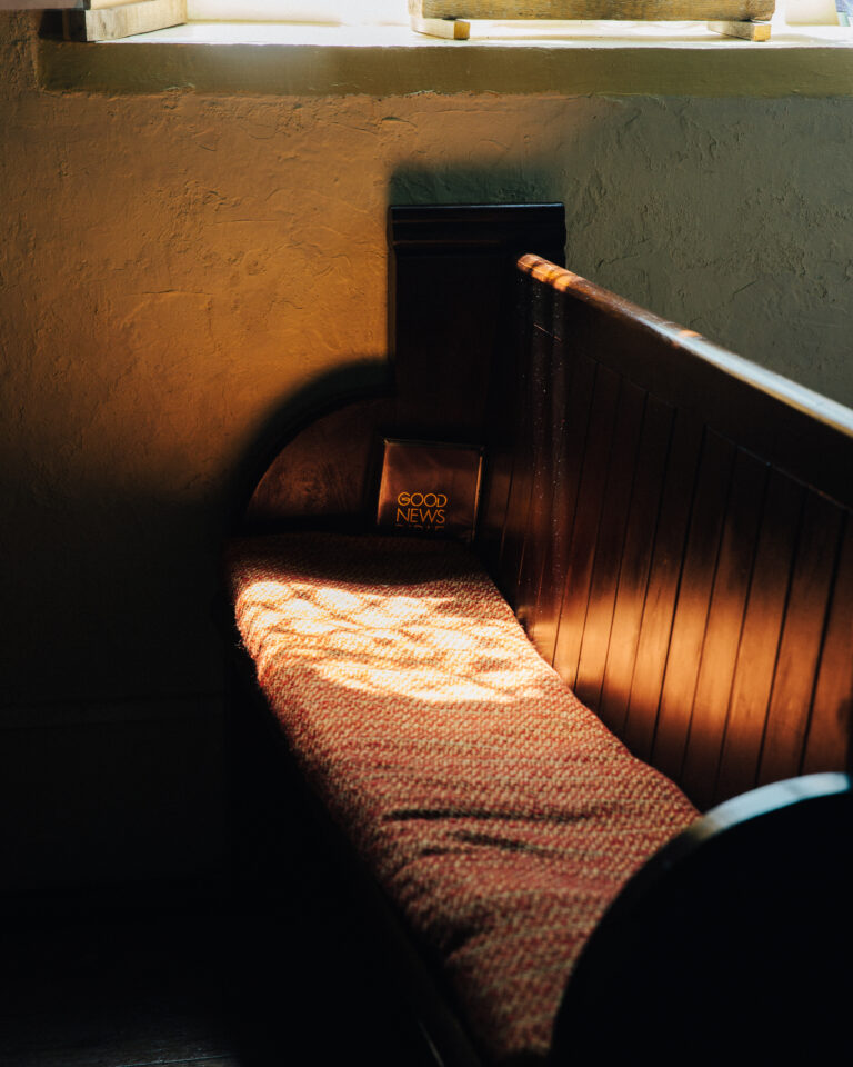 Street photography by Young Chul Kim, church seat, from, Feeling Before Seeing