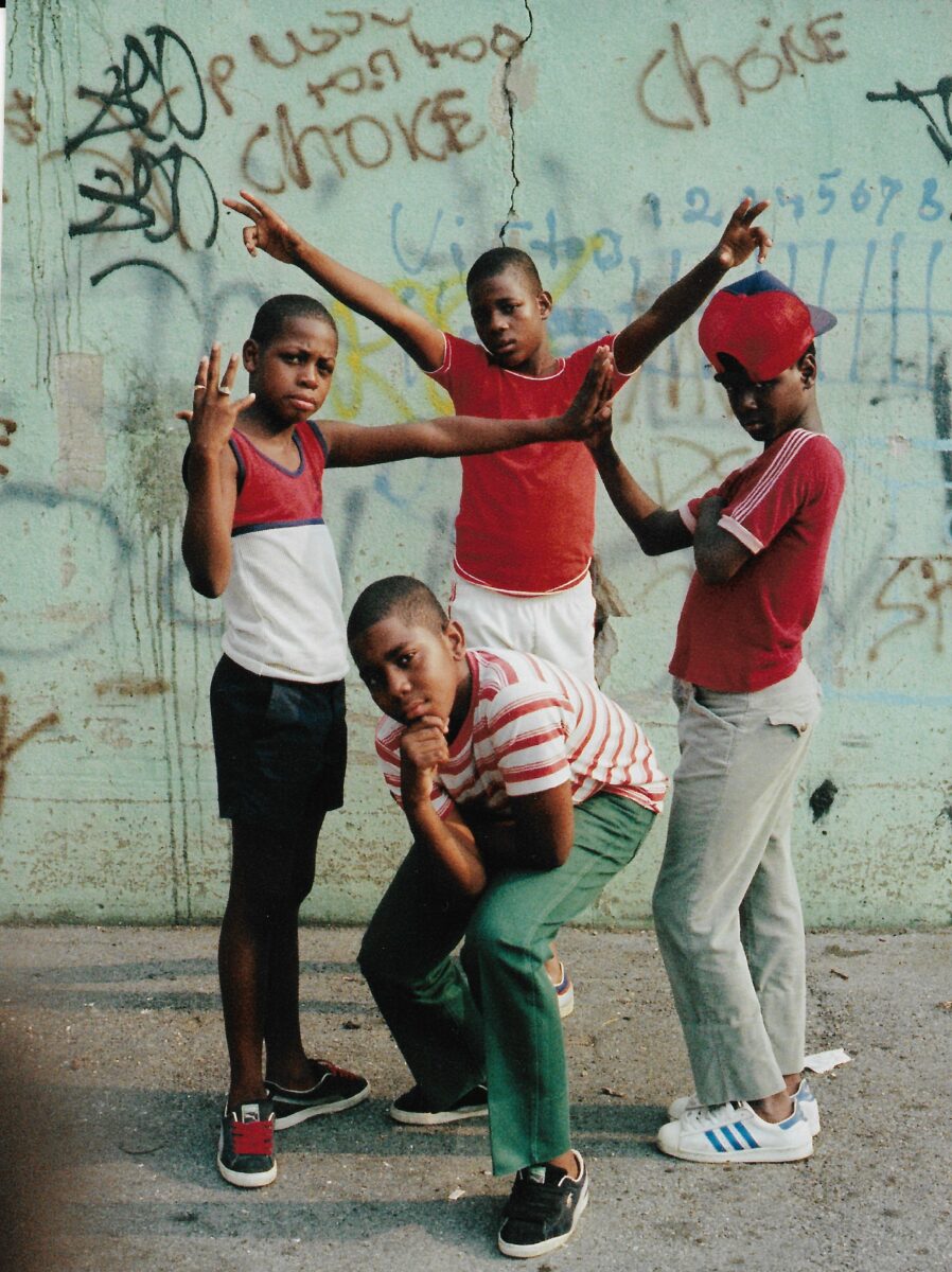 Street photography portrait by Jamel Shabazz. Boys, NYC, 1980