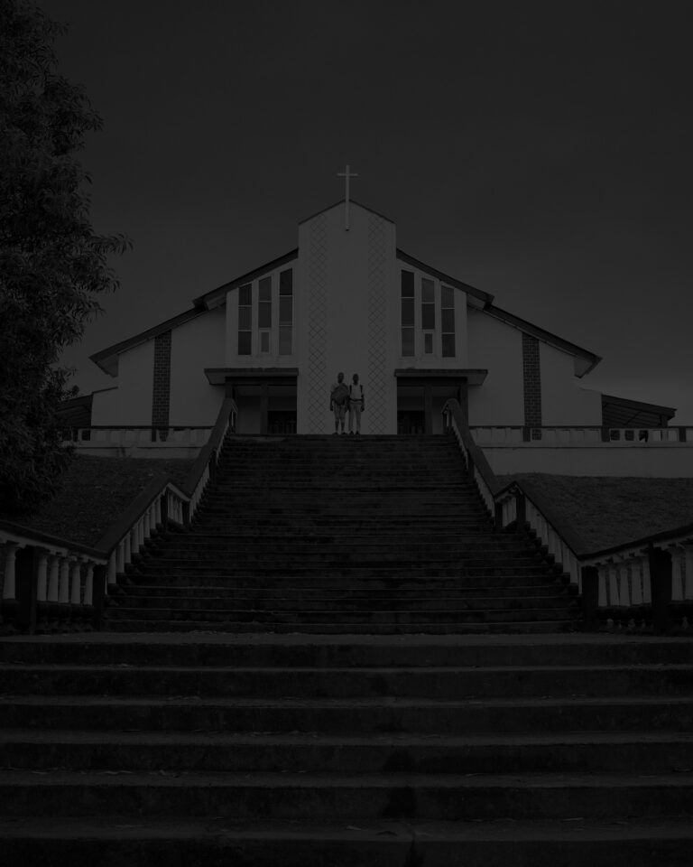 Black & white documentary photography by Elliott Verdier, church