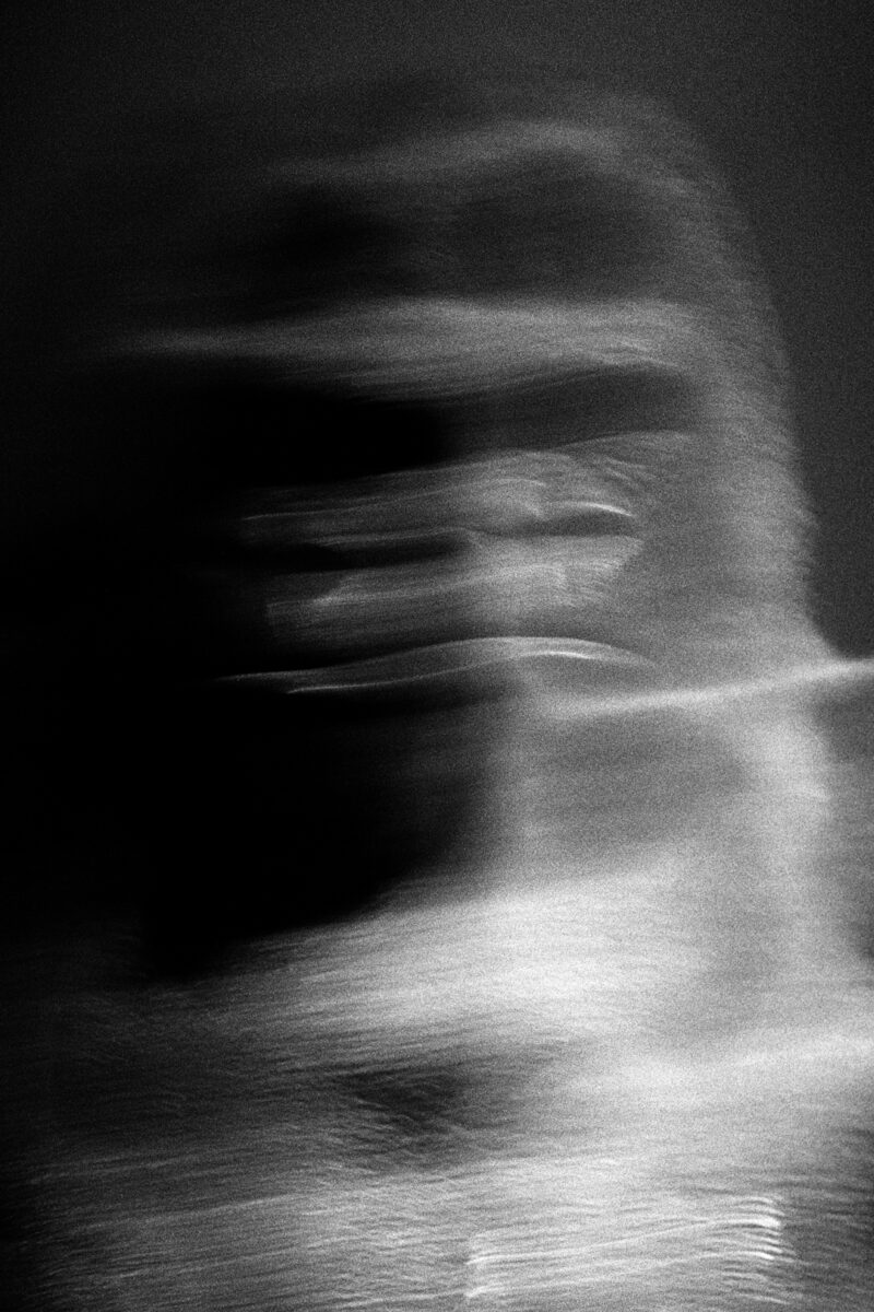 black and white abstract portrait of silver back gorilla by Lucas Bullens