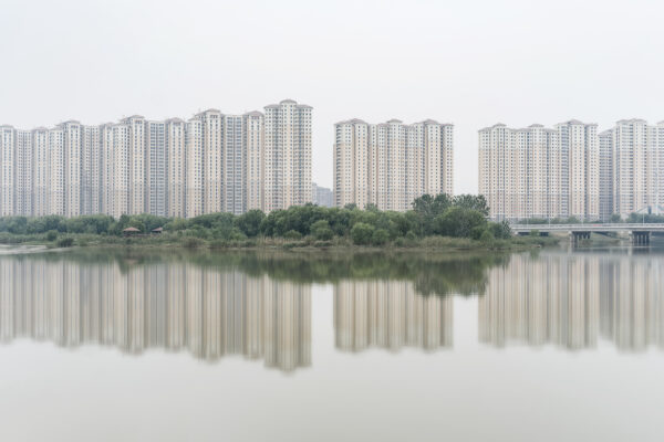 color landscape photo of a cluster of tenement houses on the outskirts of Nanjing, China by Alessandro Zanoni