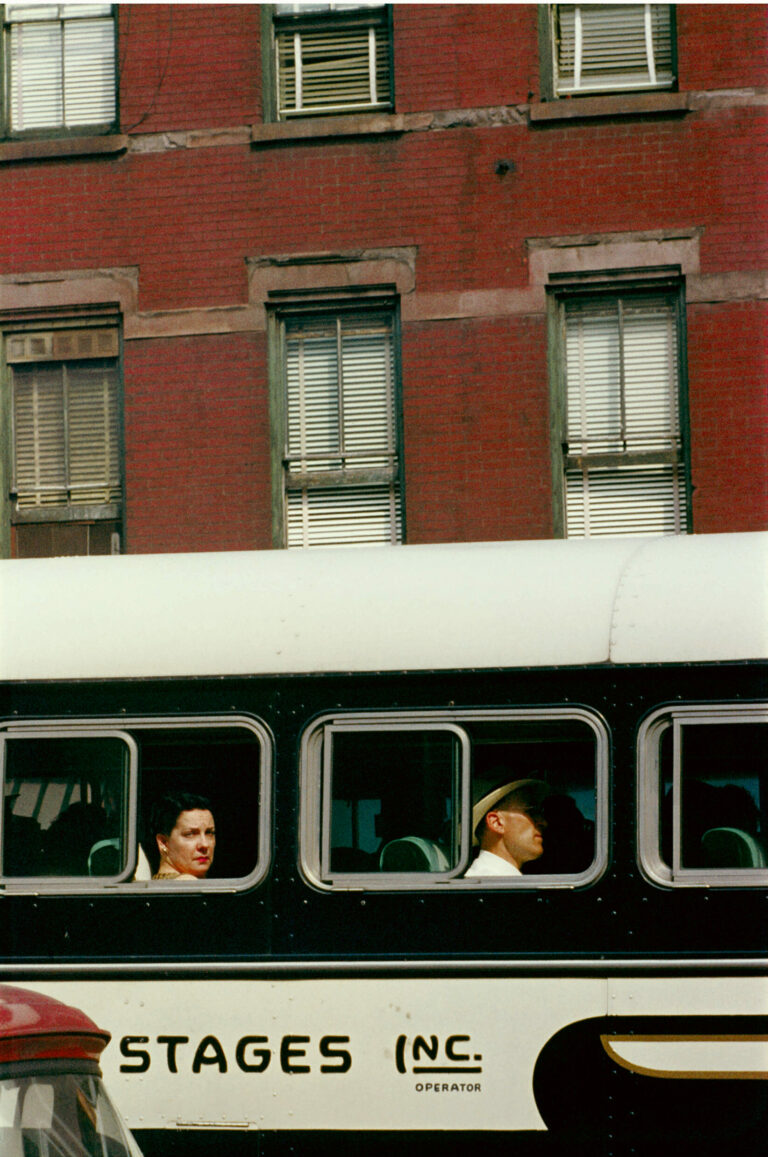 Saul Leiter street photography color, nyc, bus