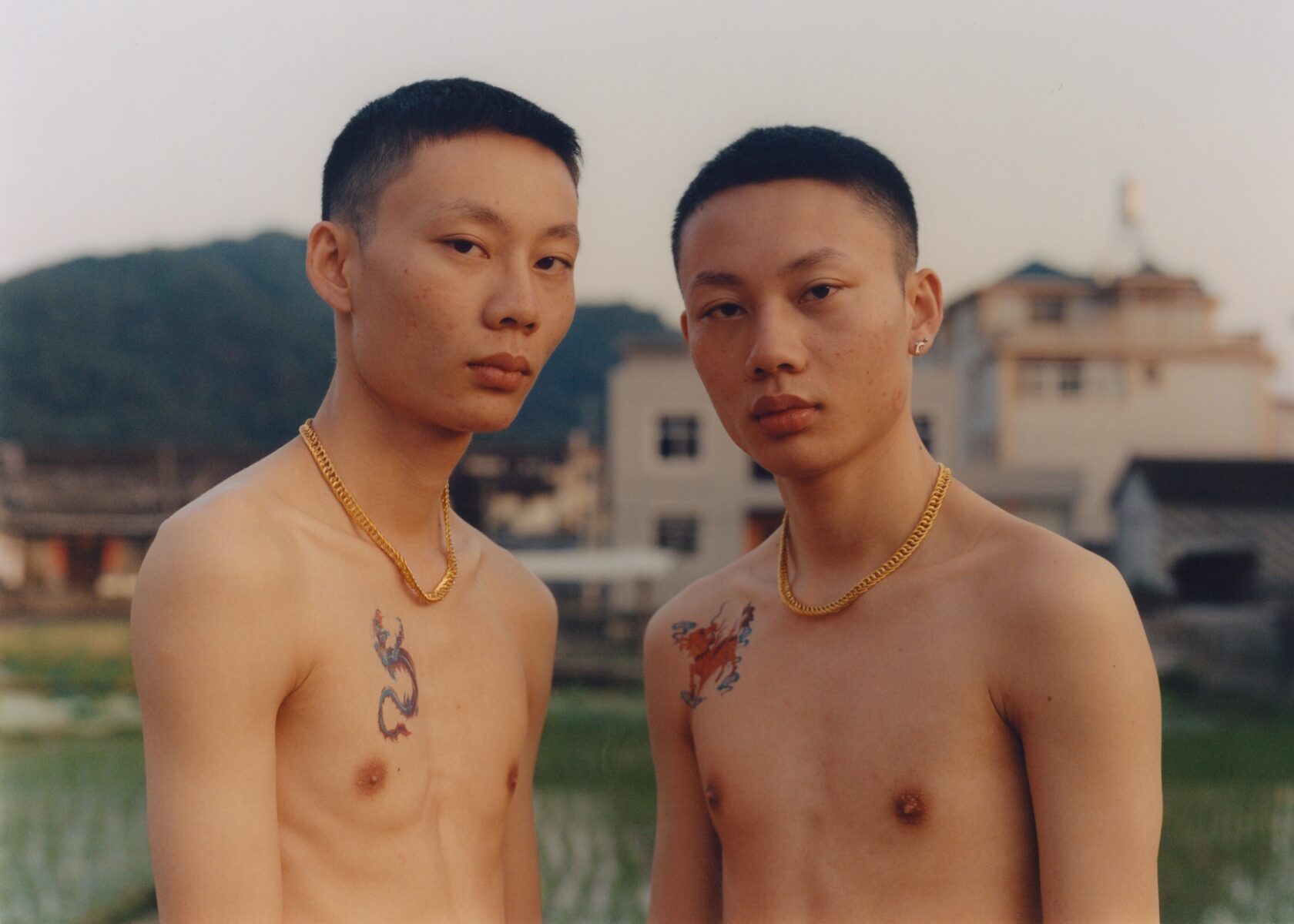 color portrait of twin brothers in Longyan, China by Jiajie Lin