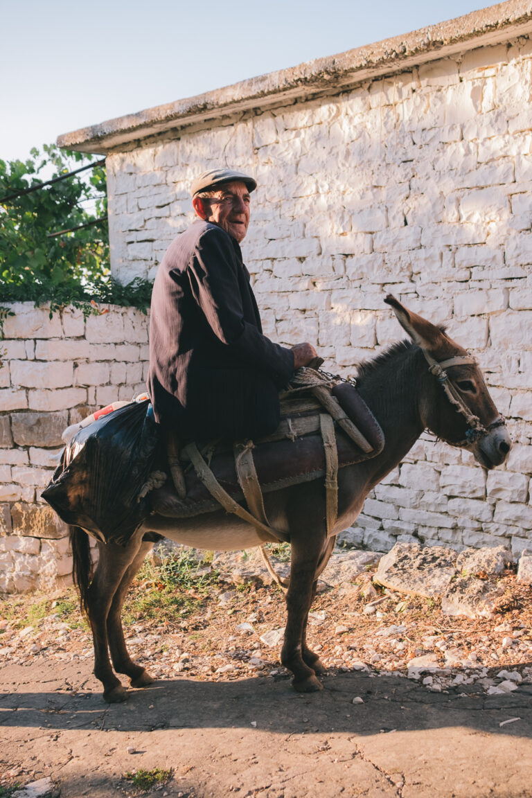 Documentary portrait photography by Nick St. Oegger, man on horse, Albania