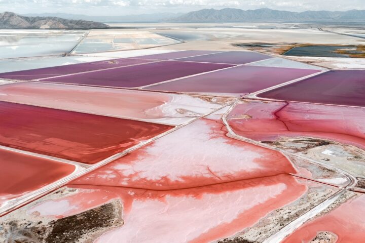 Aerial landscape photography by Tom Hegen of salt pools. From the book Salt Works.