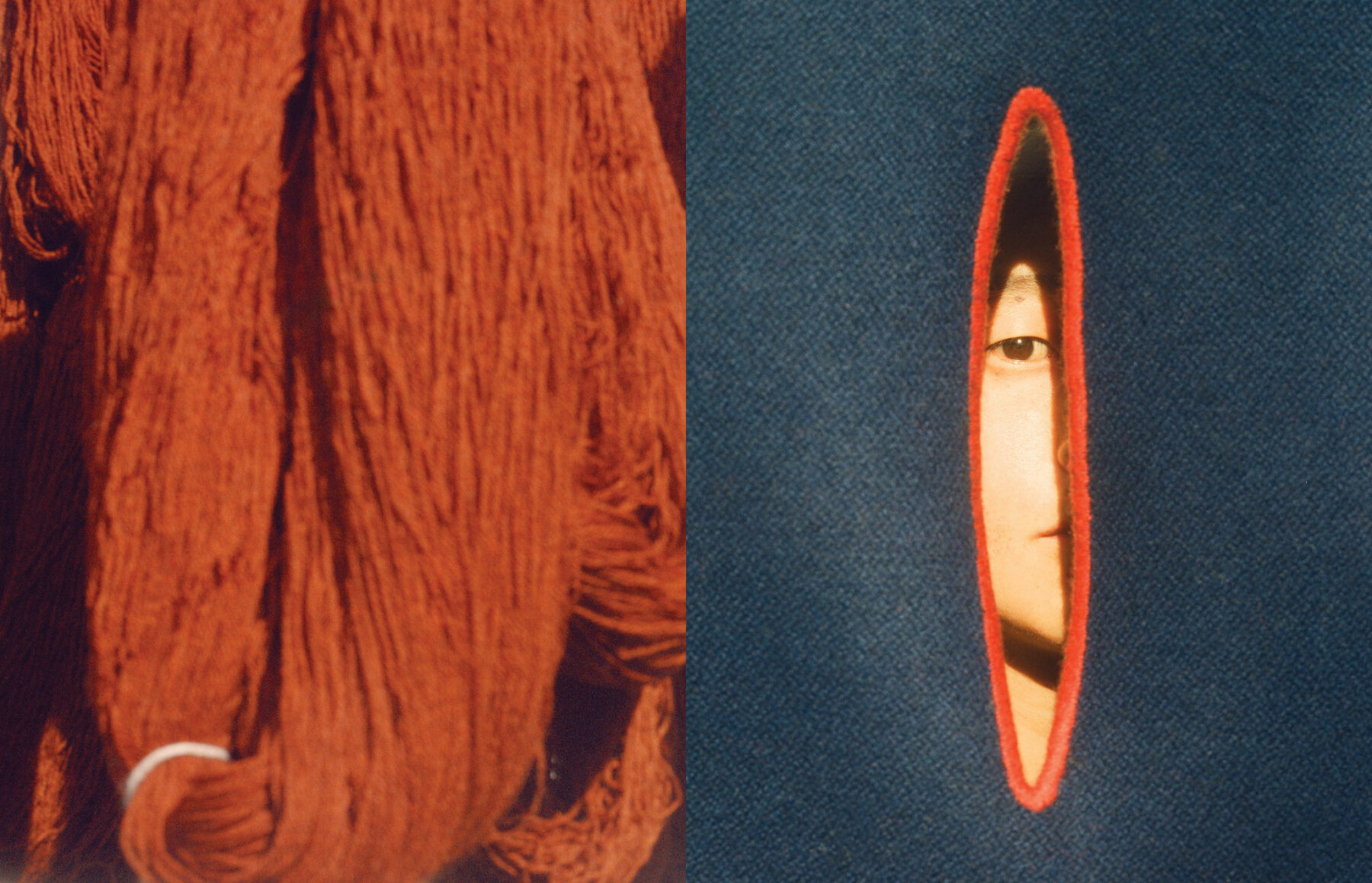 Color photo of fabric and eye by Kin Coedel