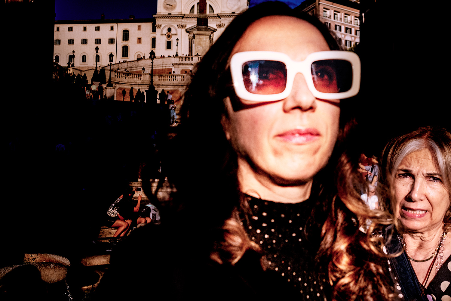 color street photo of woman in Piazza di Spagna, Rome, Italy by Gian Marco Venturi