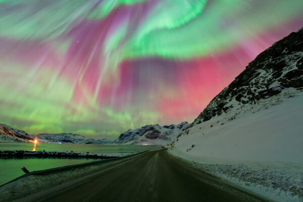 color landscape photo of northern light by Markus Gebhard