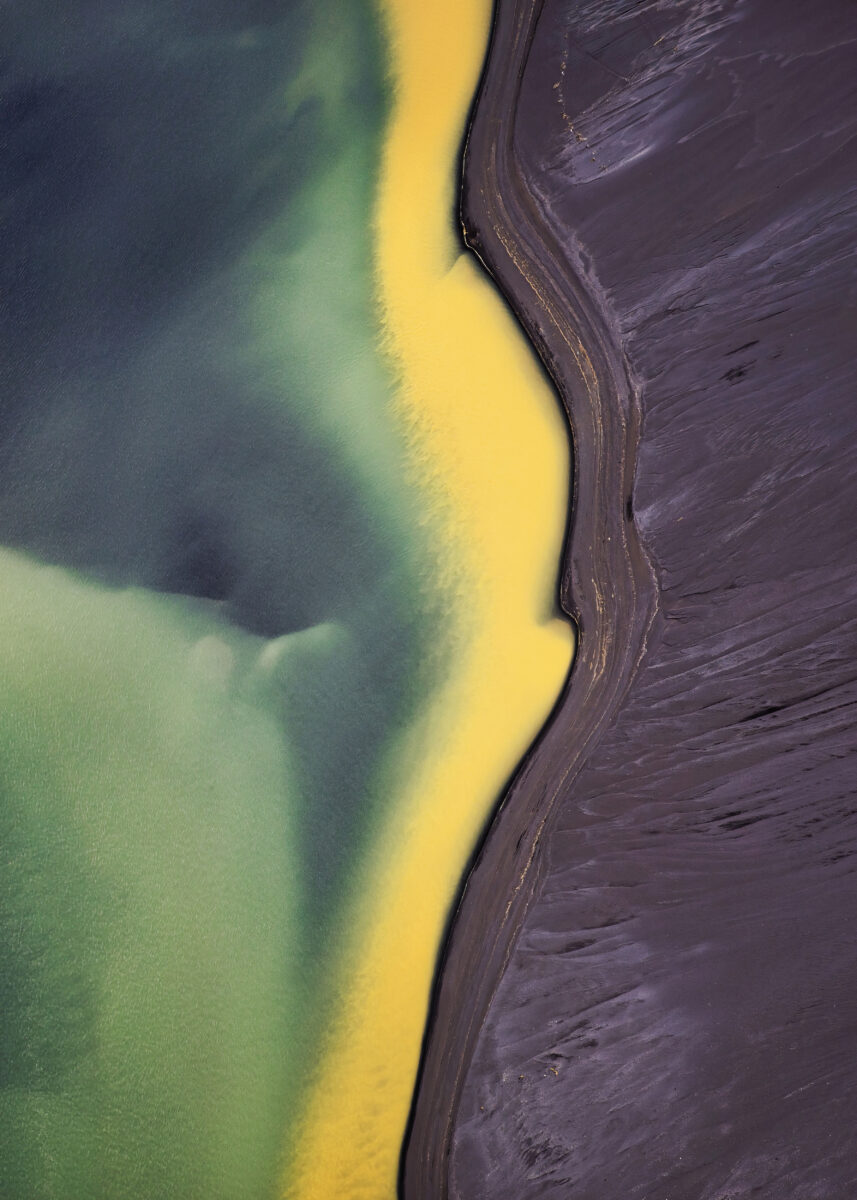 color aerial landscape photo of rivers formed by glacial meltwater in South Iceland by Stephen King