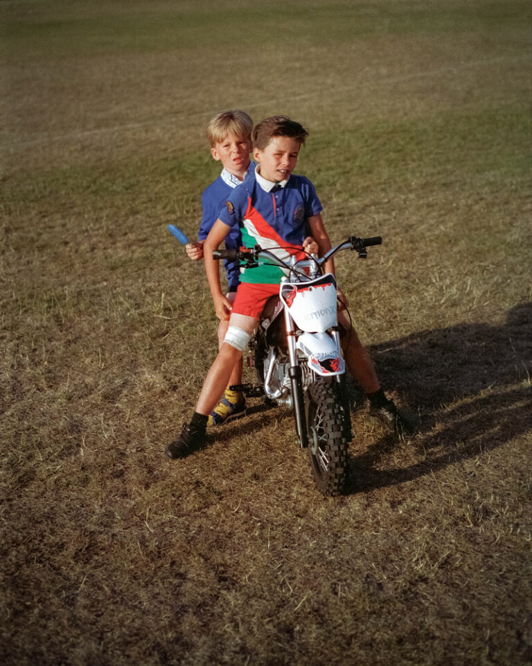 Portrait photography by Ian Howorth. 2 boys on a motorcycle