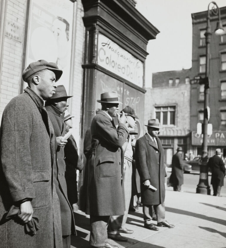 Black & white portrait by Ralph Ellison. African American men on the streets of NYC in the 1950s