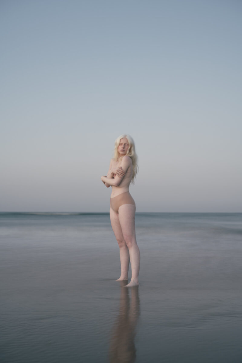 color portrait of albino woman by Mirko Sperlonga