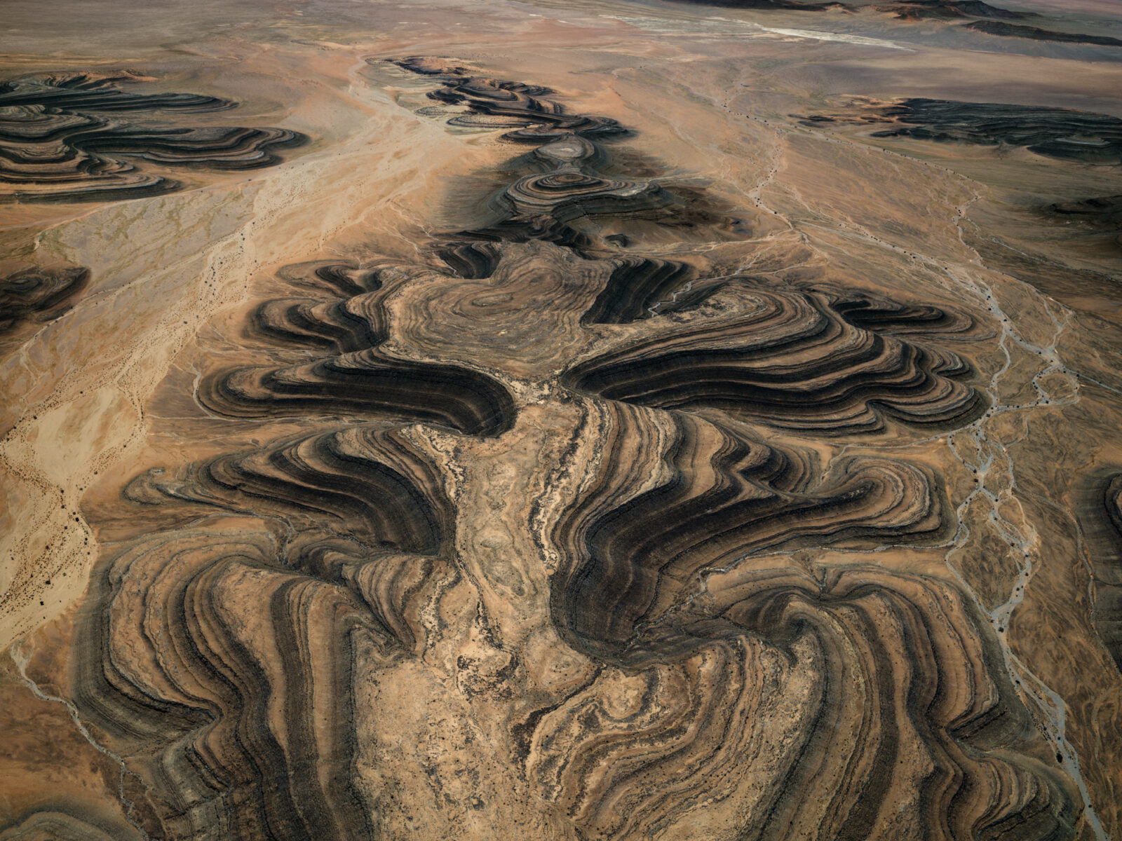 Aerial landscape photography by Edward Burtynsky. Mountains, Namibia, Africa