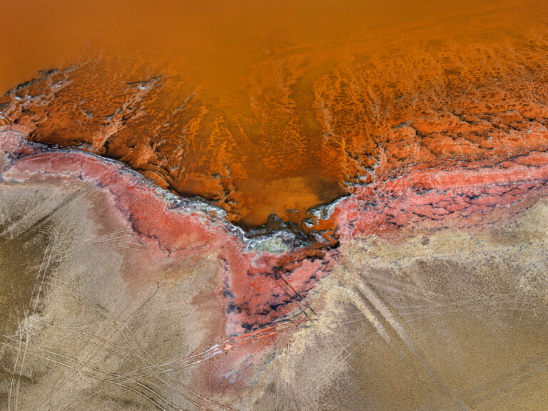 Aerial landscape photography by Edward Burtynsky. Salt Works in Namibia