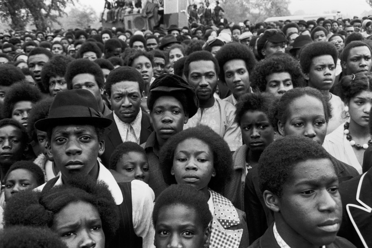 Black & white photo of a reggae festival in London, 1974 by Chris Steele Perkins