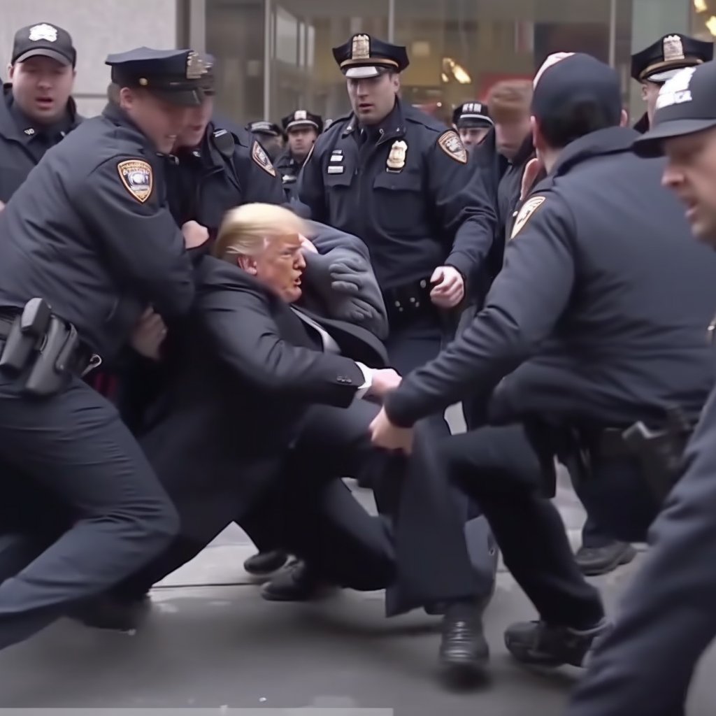 AI generated image of Donald Trump being arrested