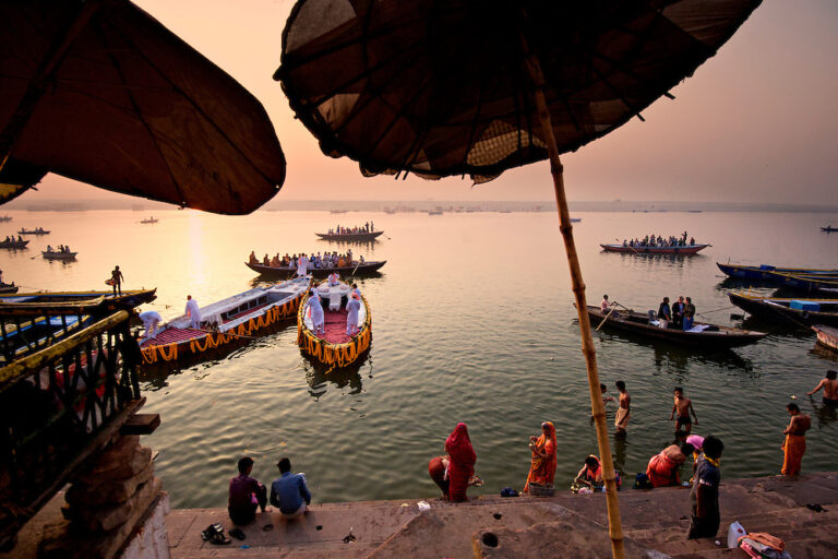 Photography by Jim Richardson. People bathing in the Ganges, India