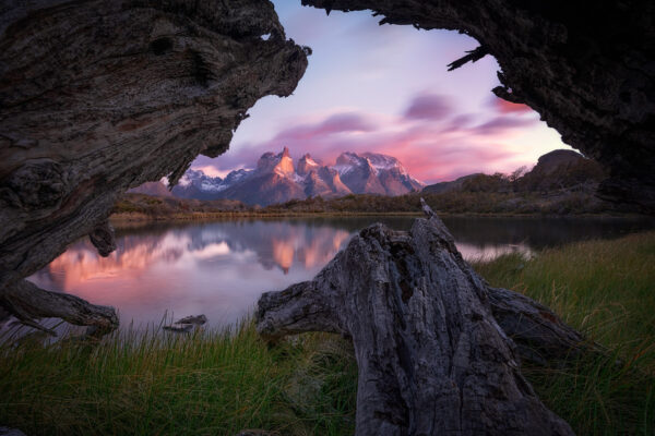 color landscape photo of mountains and lake in Torres del Paine NP, Chile by Anderson Cunha De Sao Sabas